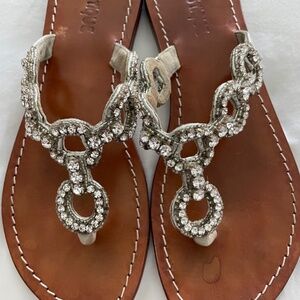 Mystique Vernona leather Crystal Embellishments Slides